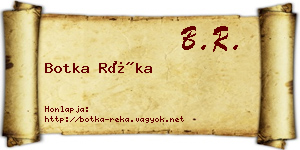 Botka Réka névjegykártya