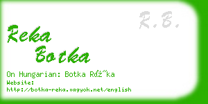 reka botka business card